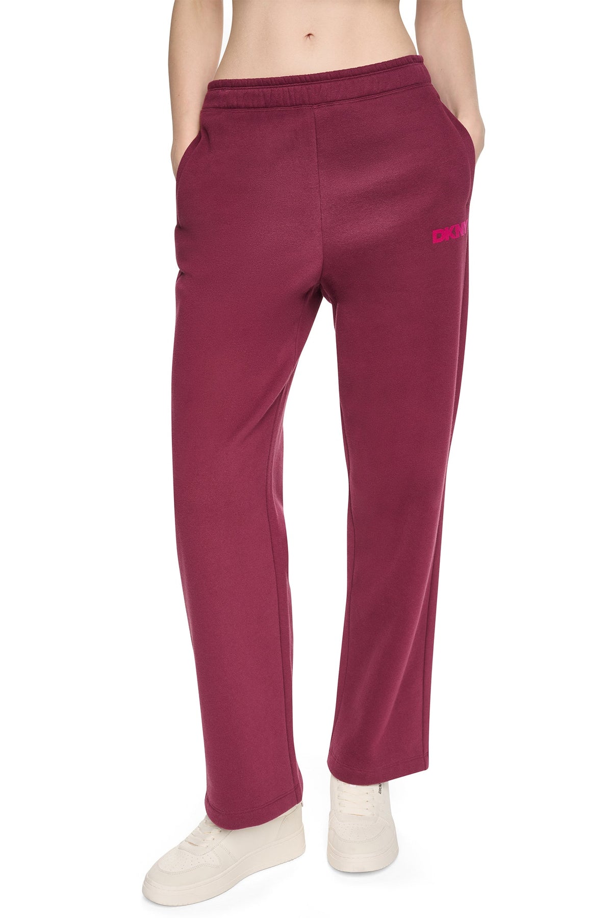 HIGH RISE FLOCKED LOGO RELAXED PANT