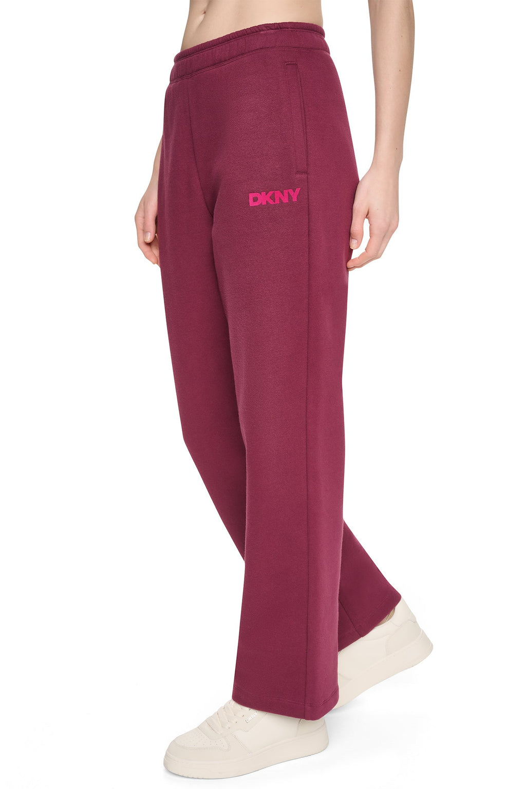 HIGH RISE FLOCKED LOGO RELAXED PANT