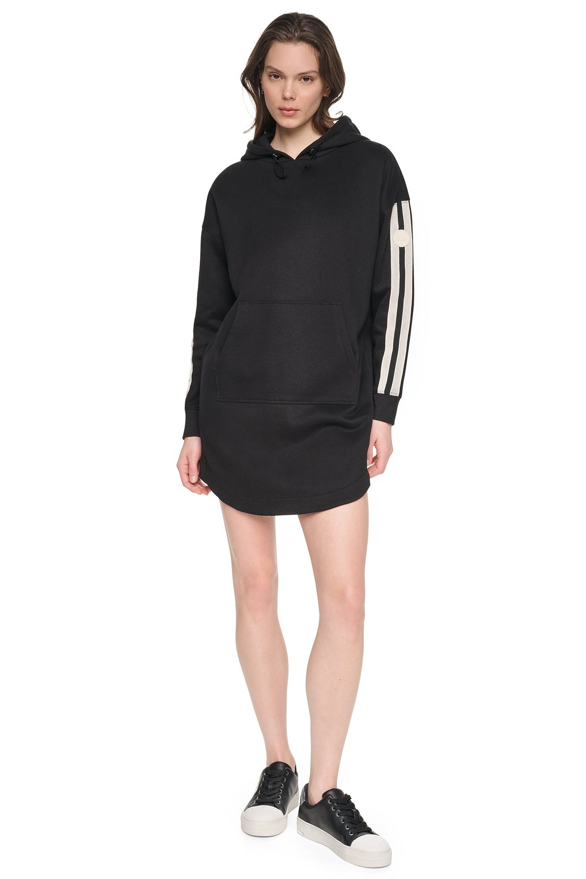 STRIPED MINI HOODIE DRESS