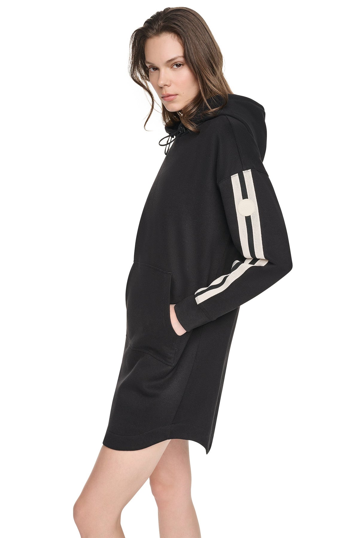STRIPED MINI HOODIE DRESS
