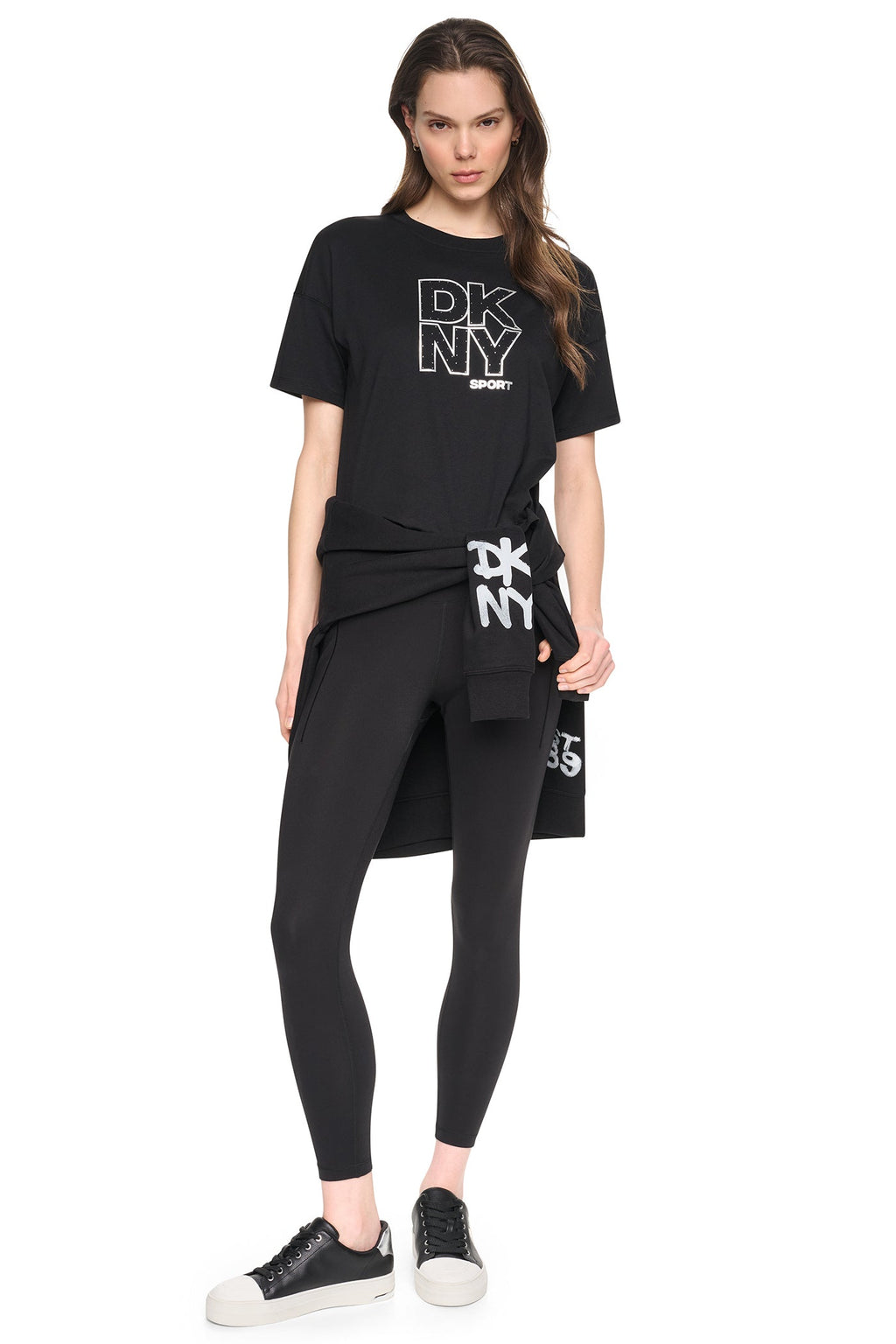 CROPPED CRYSTAL STACKED LOGO TEE