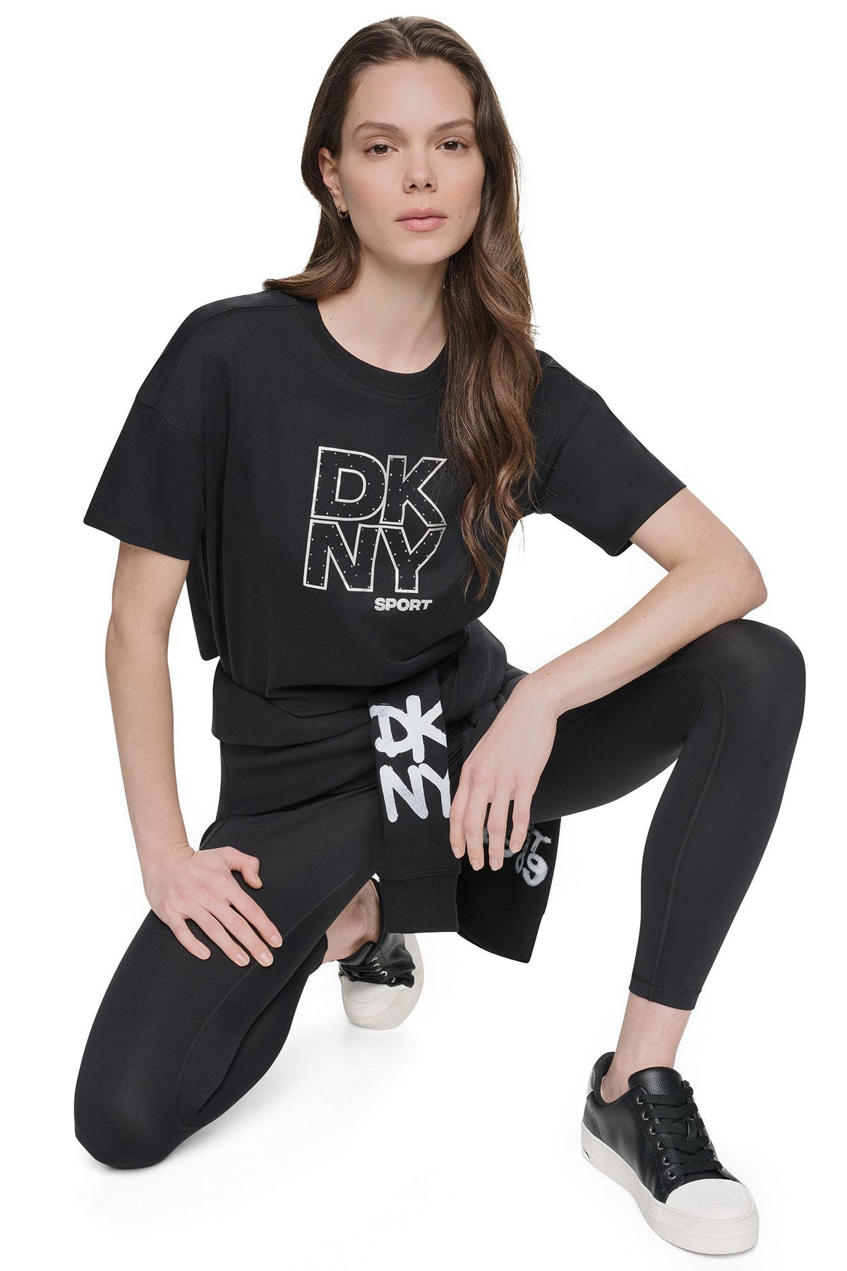 CROPPED CRYSTAL STACKED LOGO TEE