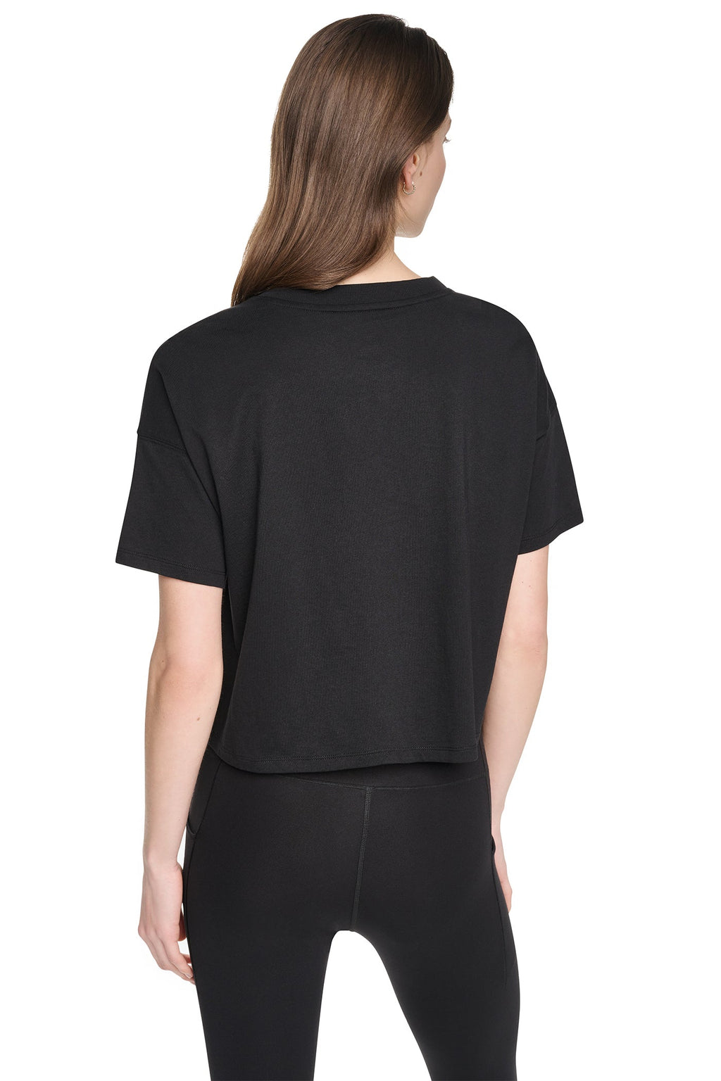 CROPPED CRYSTAL STACKED LOGO TEE