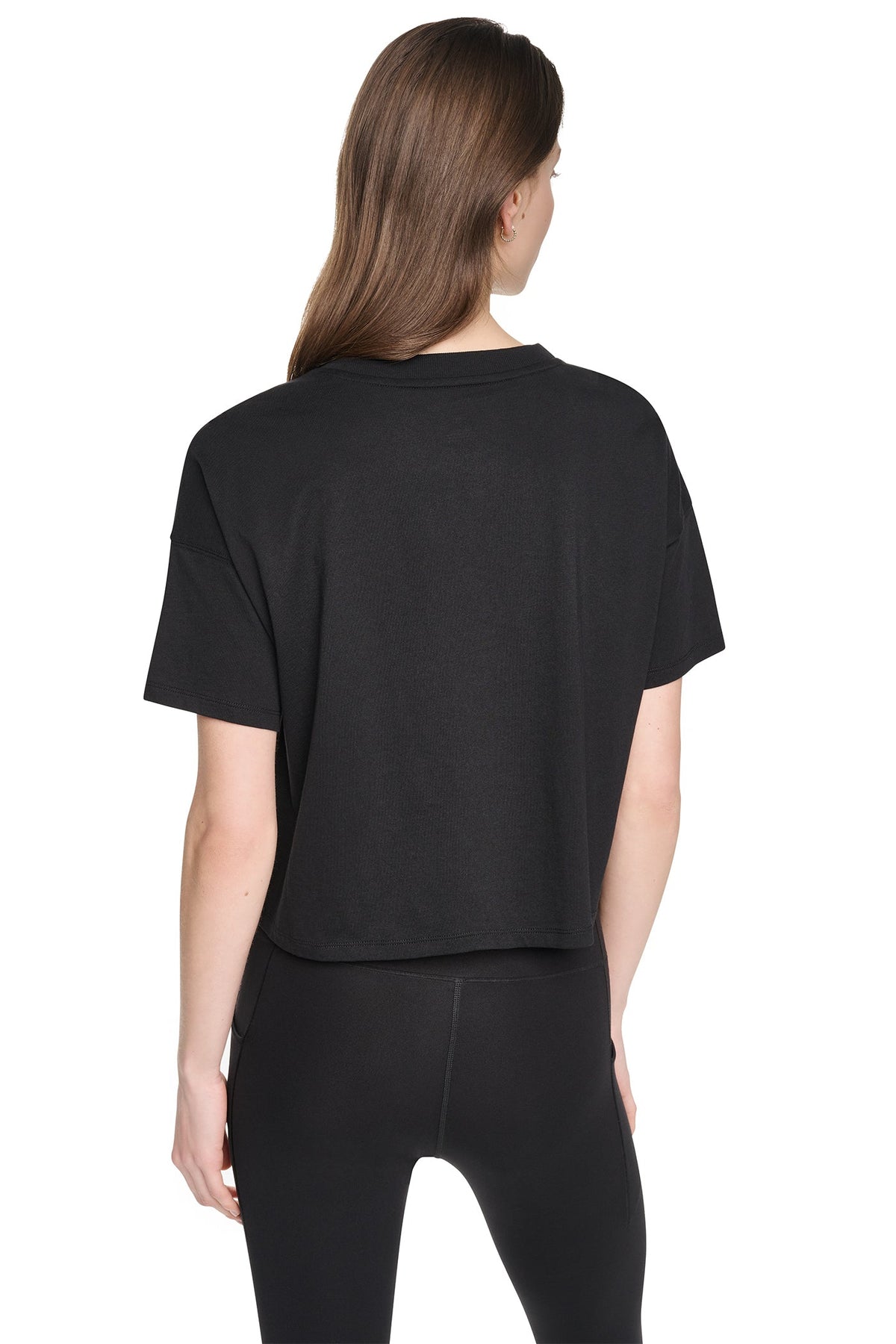 CROPPED CRYSTAL STACKED LOGO TEE