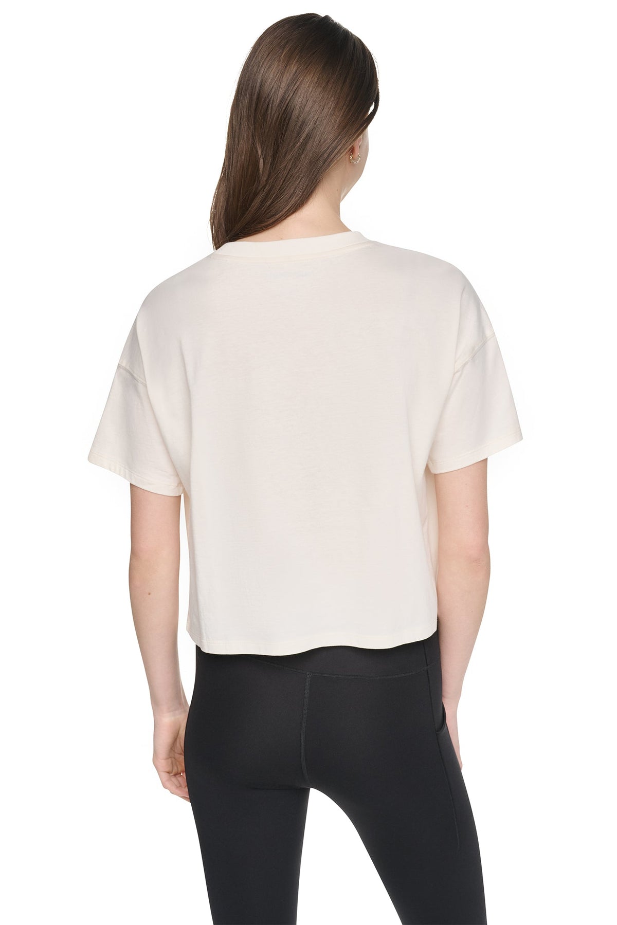 CROPPED CRYSTAL STACKED LOGO TEE
