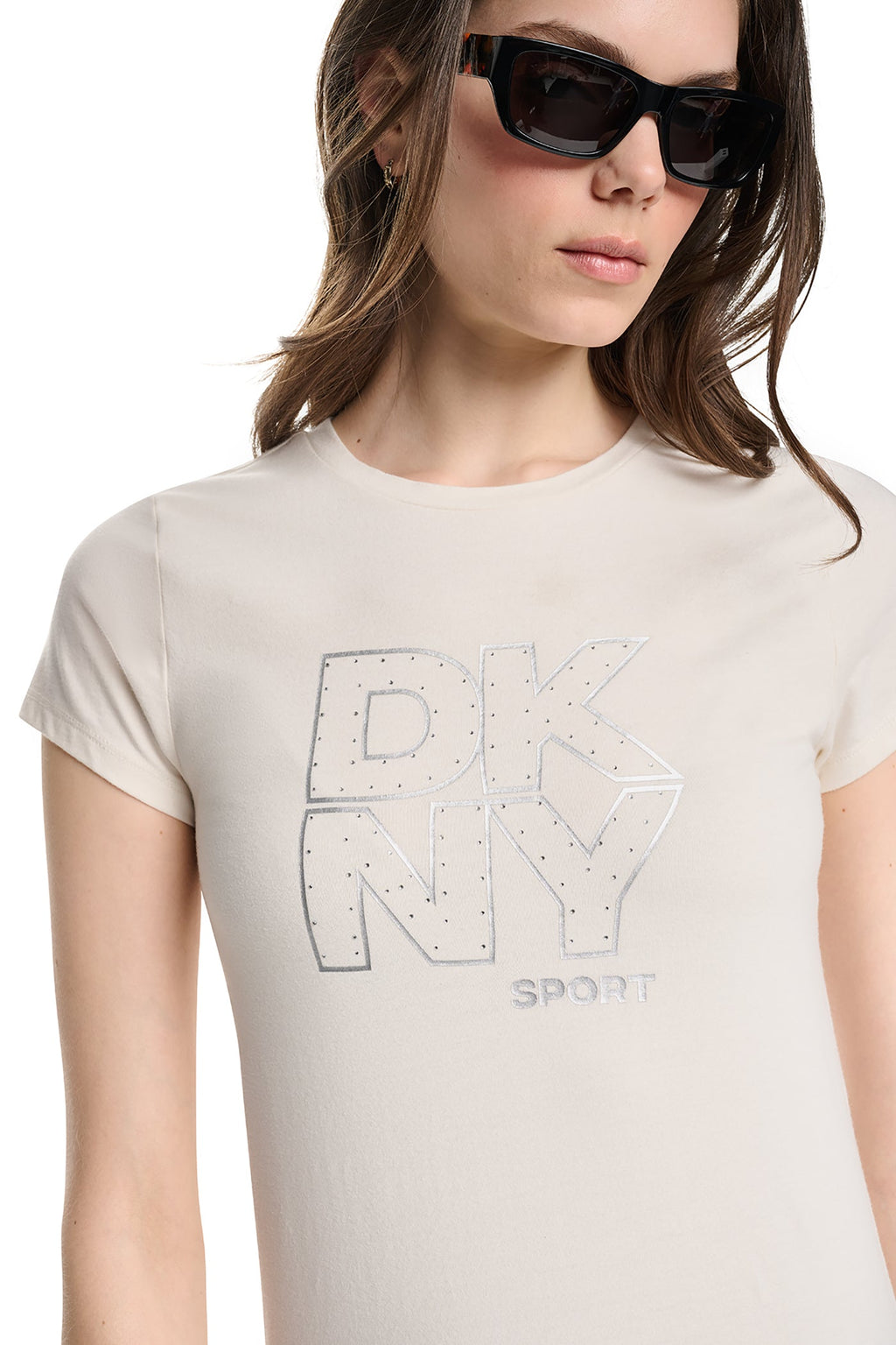 CRYSTAL METALLIC LOGO BABY TEE
