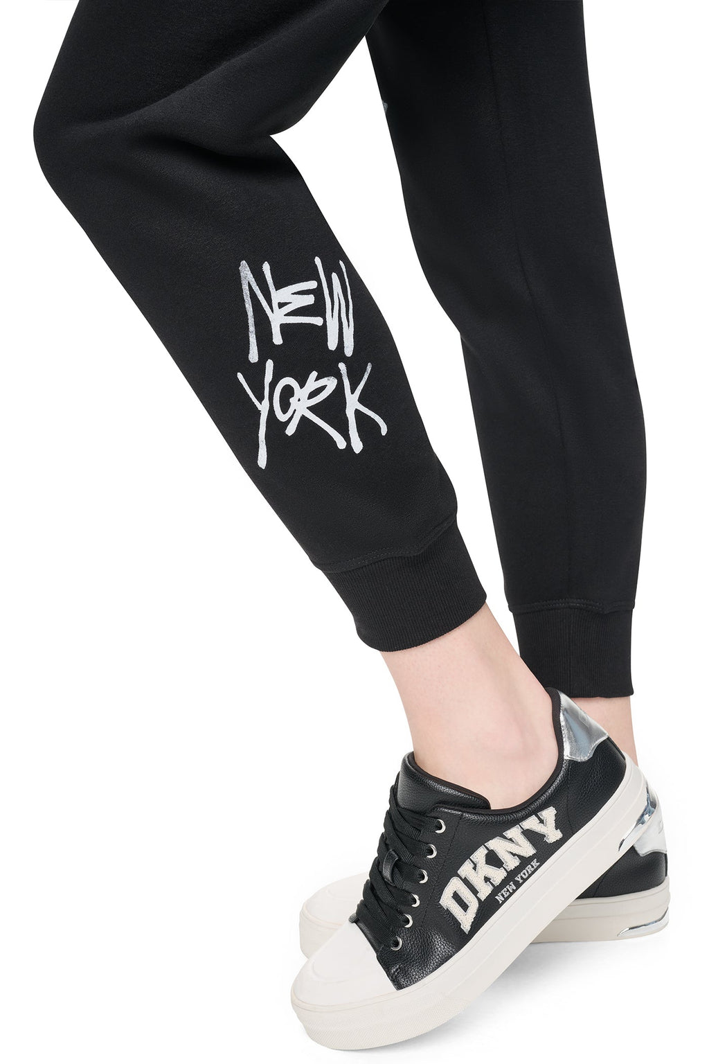 MID-RISE GRAFFITI RHINESTONE LOGO JOGGER