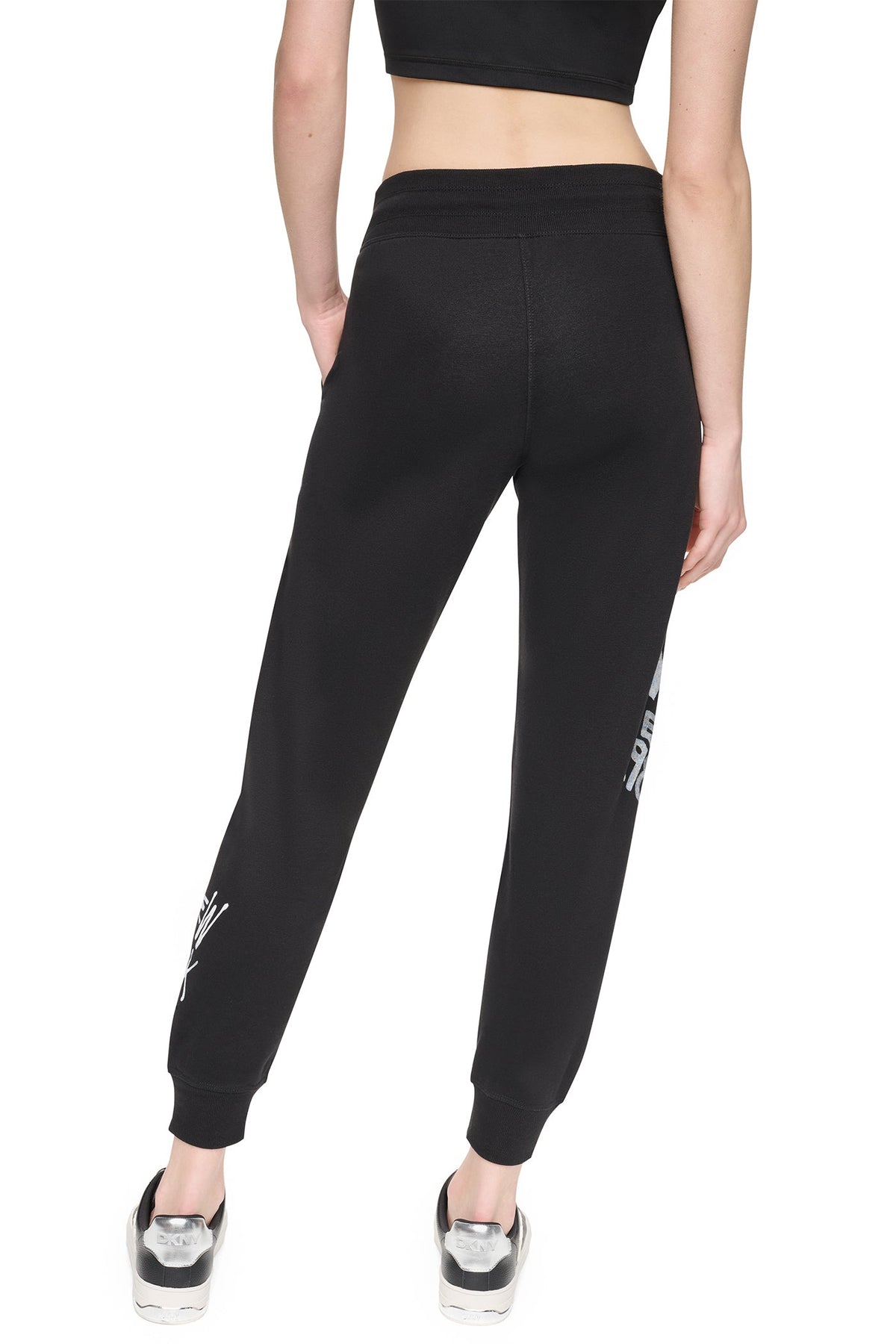 MID-RISE GRAFFITI RHINESTONE LOGO JOGGER