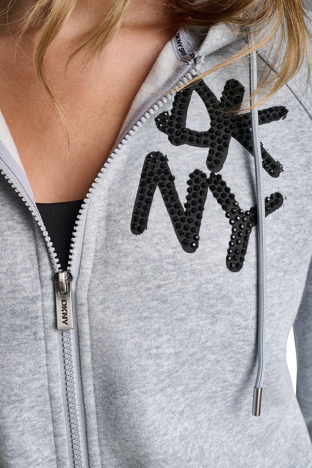GRAFFITI RHINESTONE FULL-ZIP HOODIE