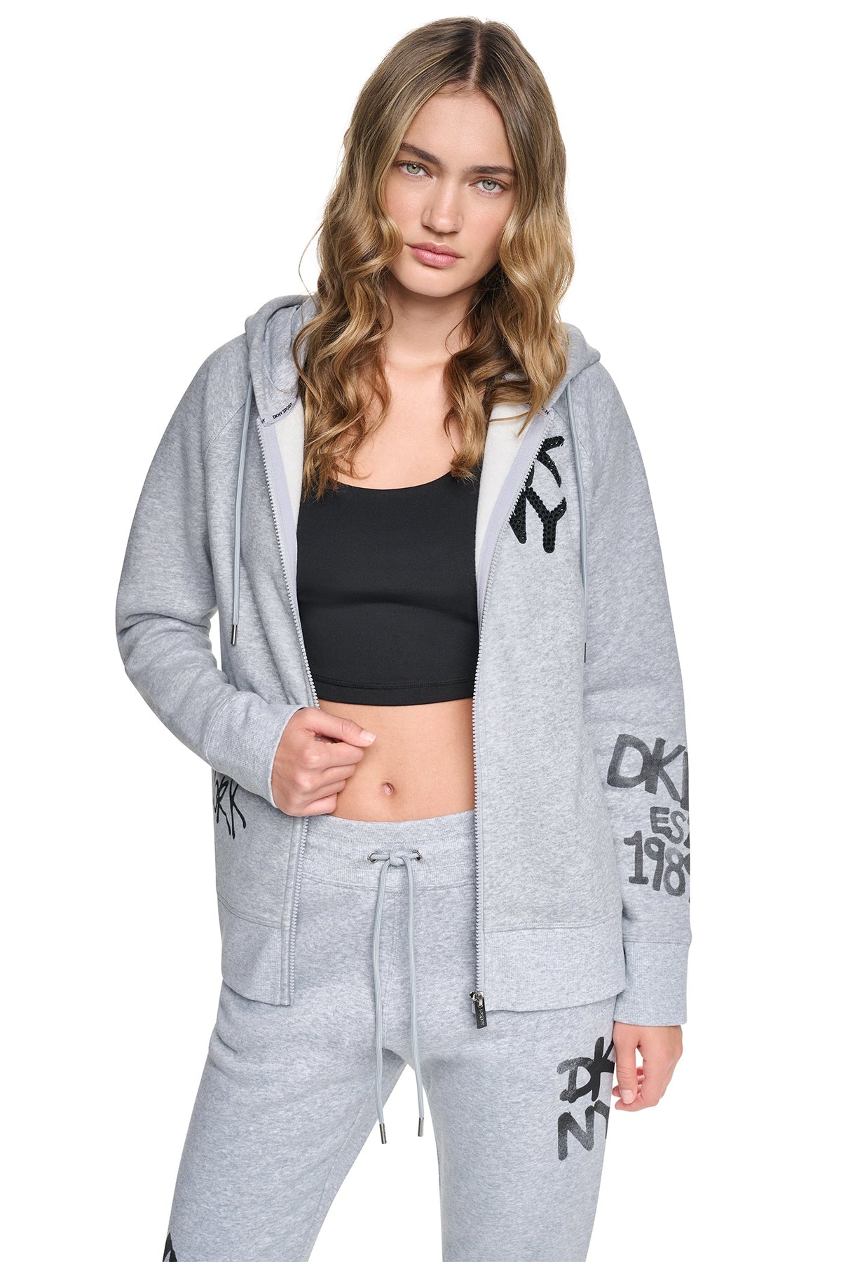 GRAFFITI RHINESTONE FULL-ZIP HOODIE