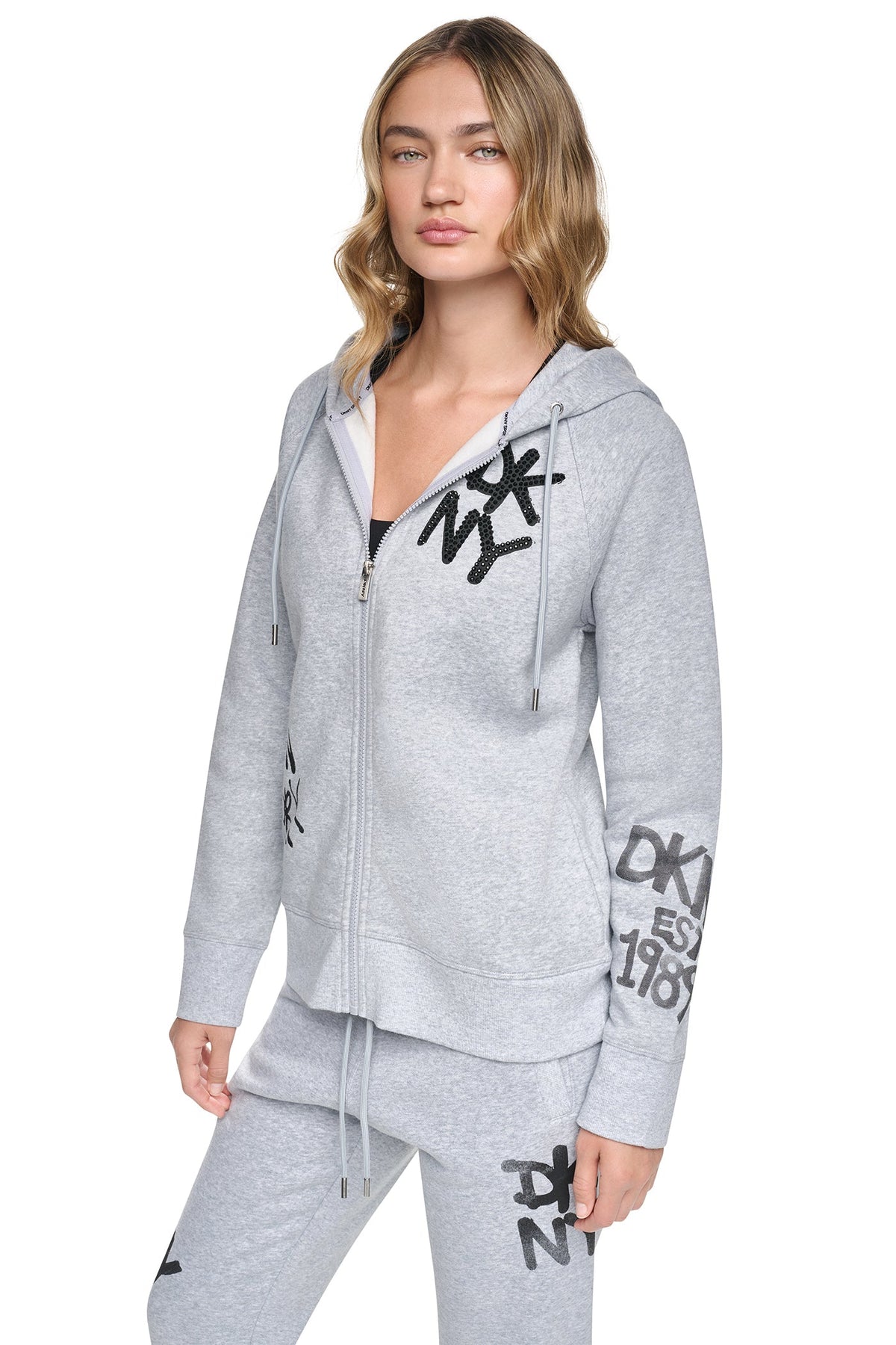 GRAFFITI RHINESTONE FULL-ZIP HOODIE