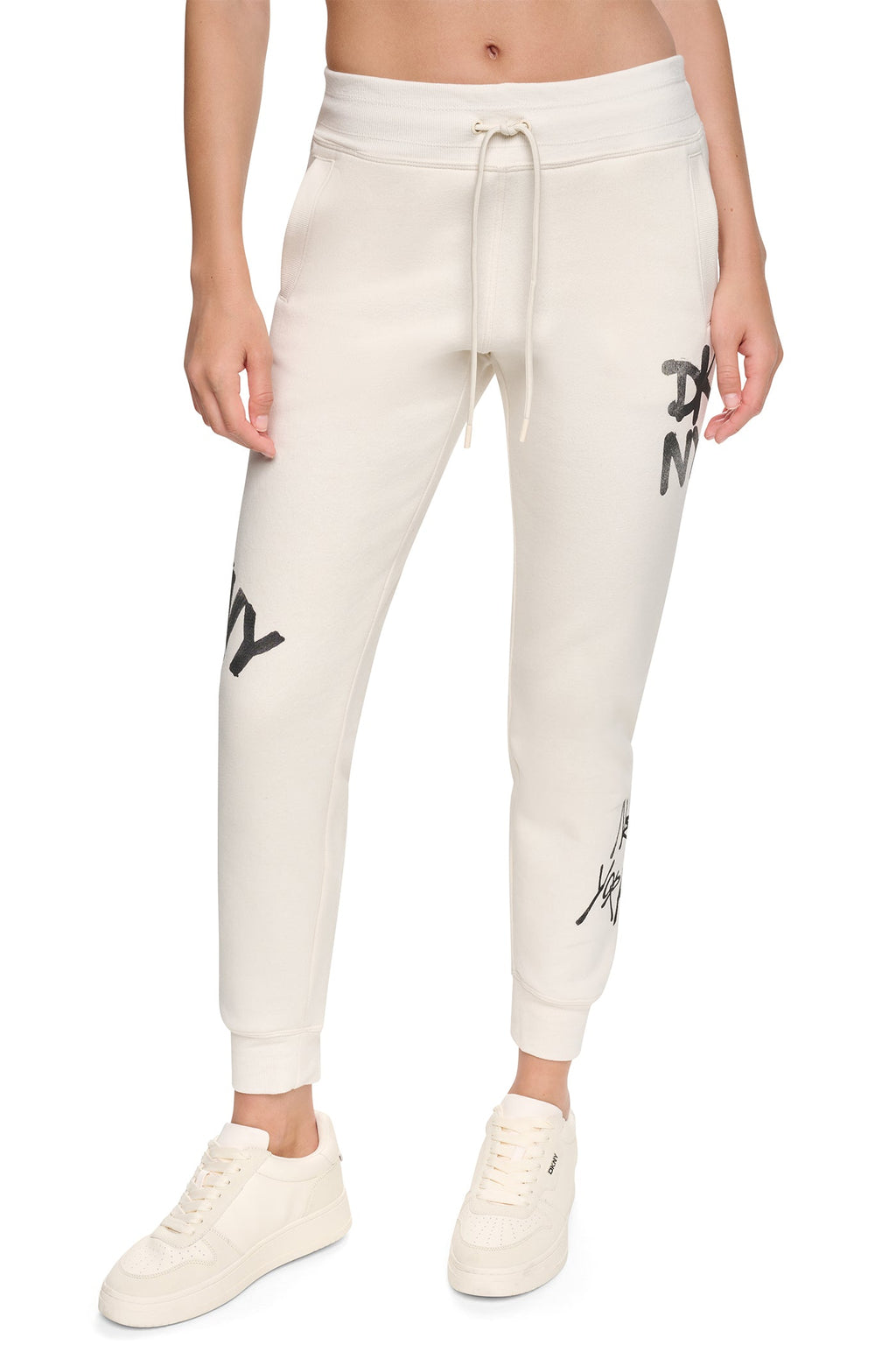 MID-RISE GRAFFITI RHINESTONE LOGO JOGGER