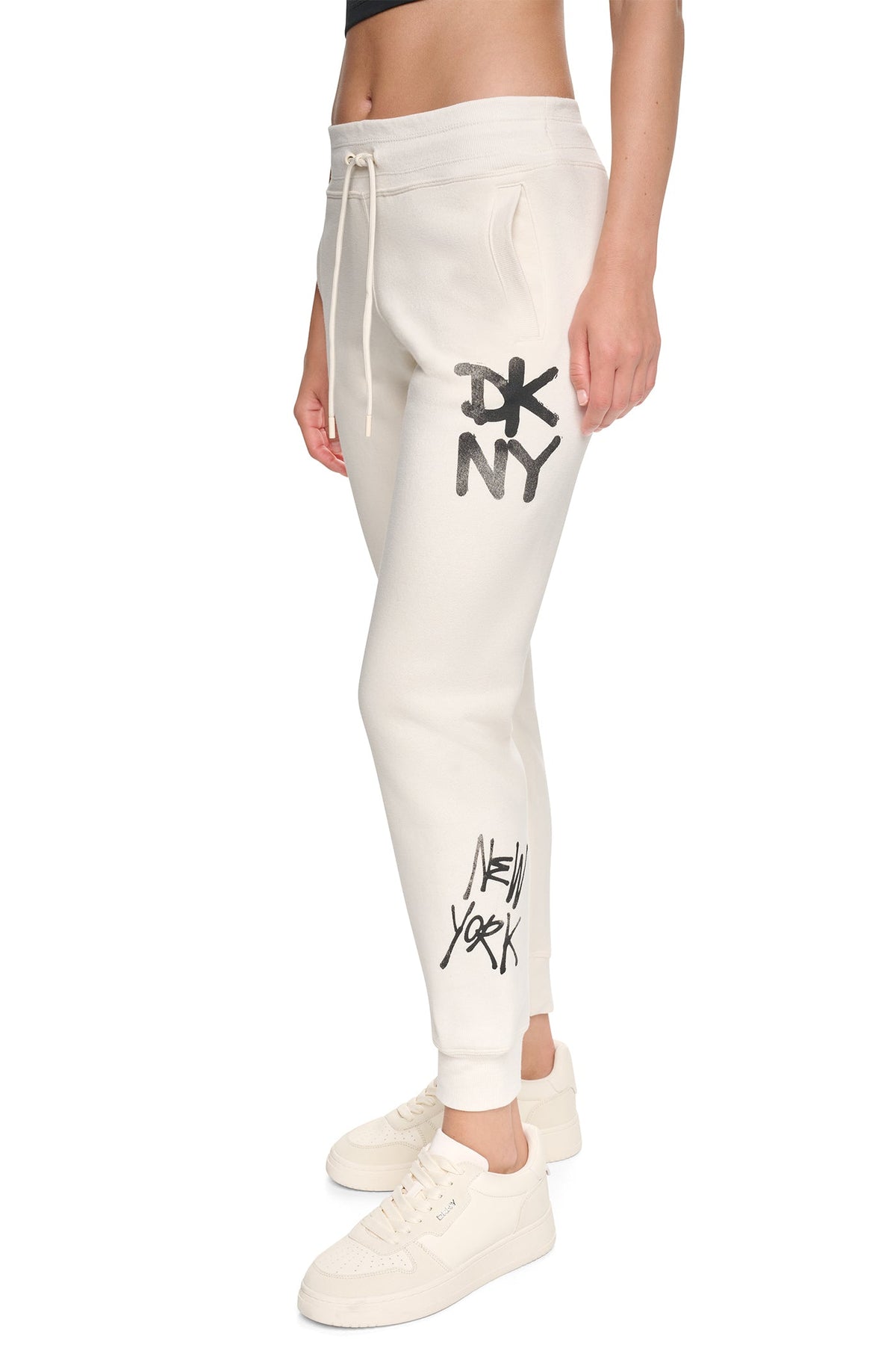 MID-RISE GRAFFITI RHINESTONE LOGO JOGGER