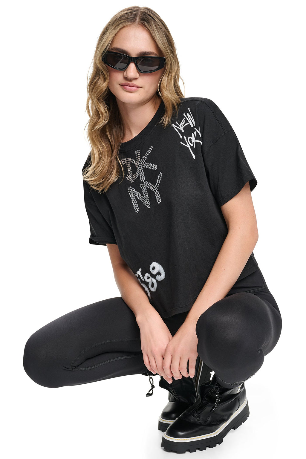GRAFFITI RHINESTONE LOGO TEE
