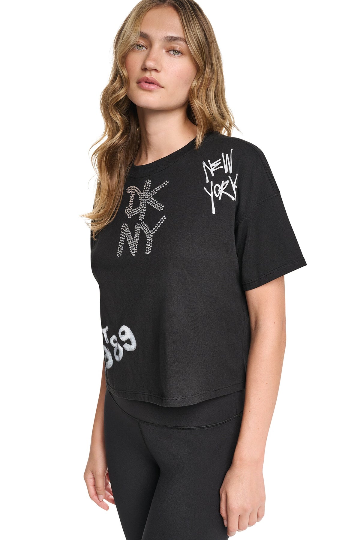 GRAFFITI RHINESTONE LOGO TEE