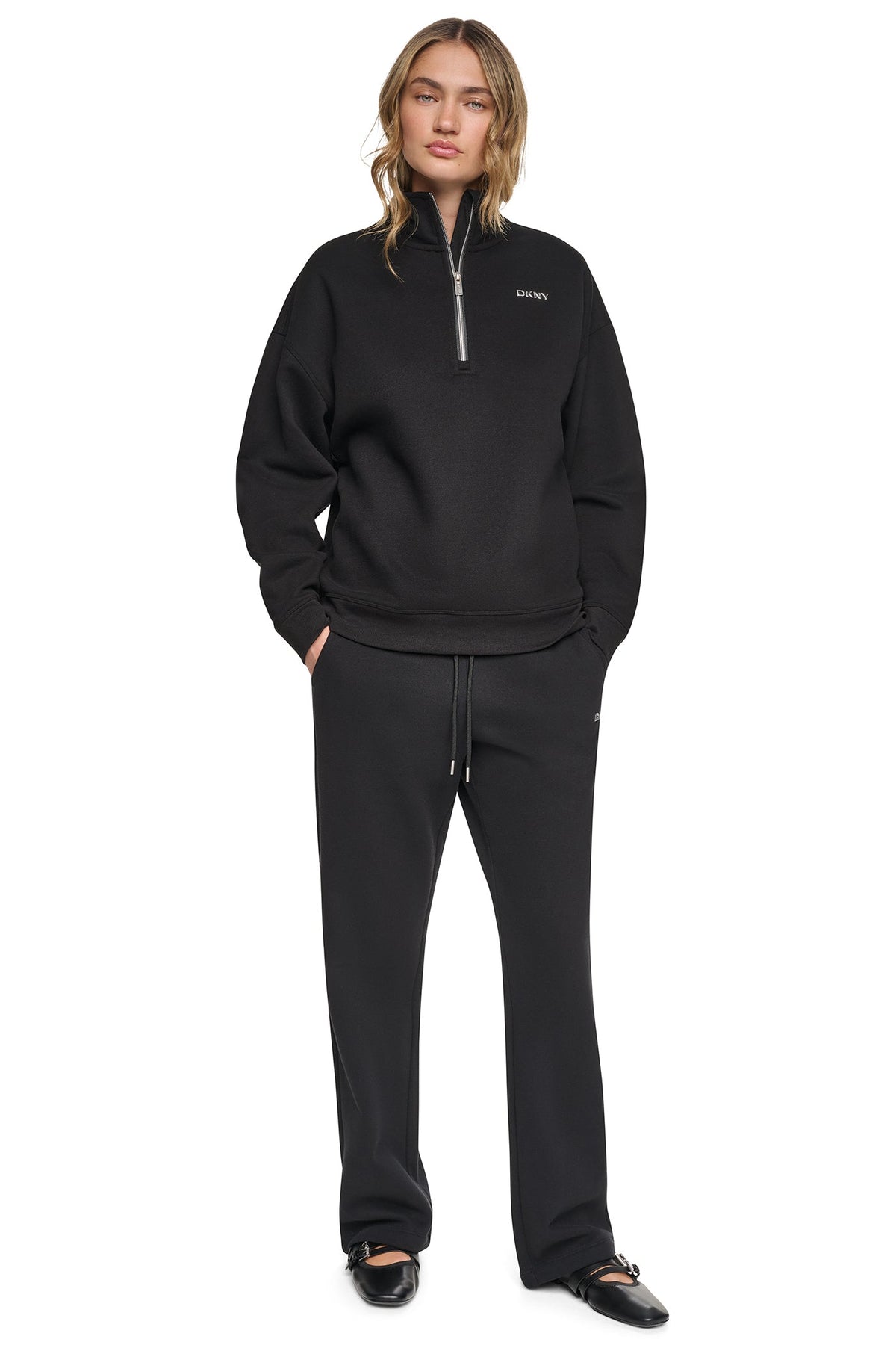 METALLIC BUBBLE 1/4 ZIP PULLOVER