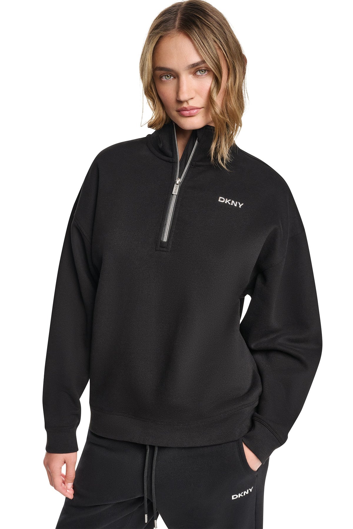 METALLIC BUBBLE 1/4 ZIP PULLOVER