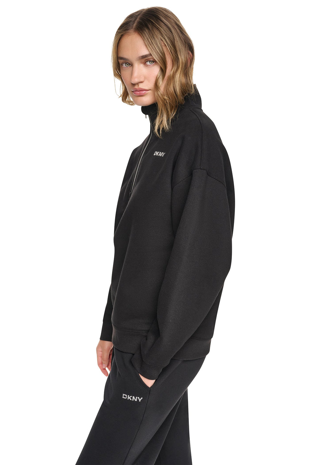METALLIC BUBBLE 1/4 ZIP PULLOVER