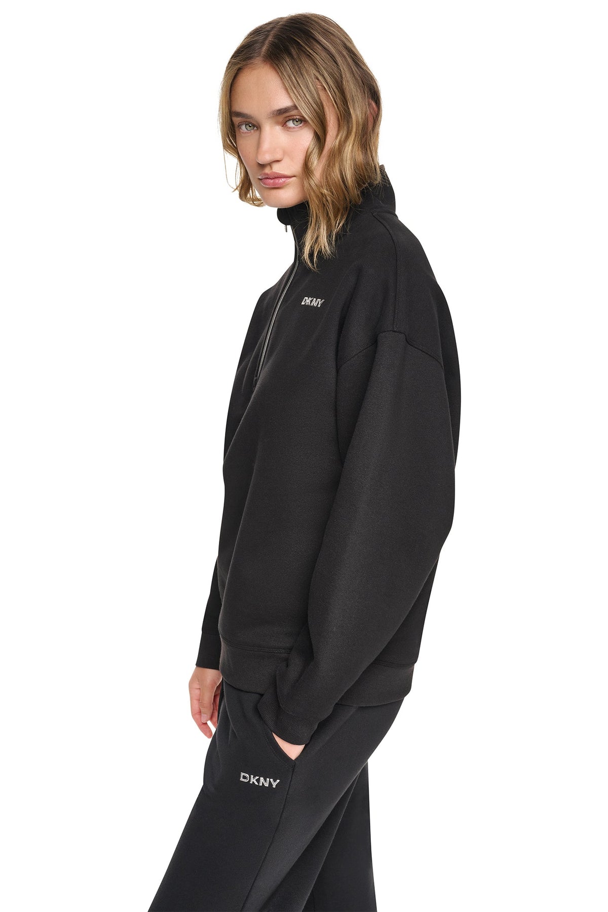 METALLIC BUBBLE 1/4 ZIP PULLOVER