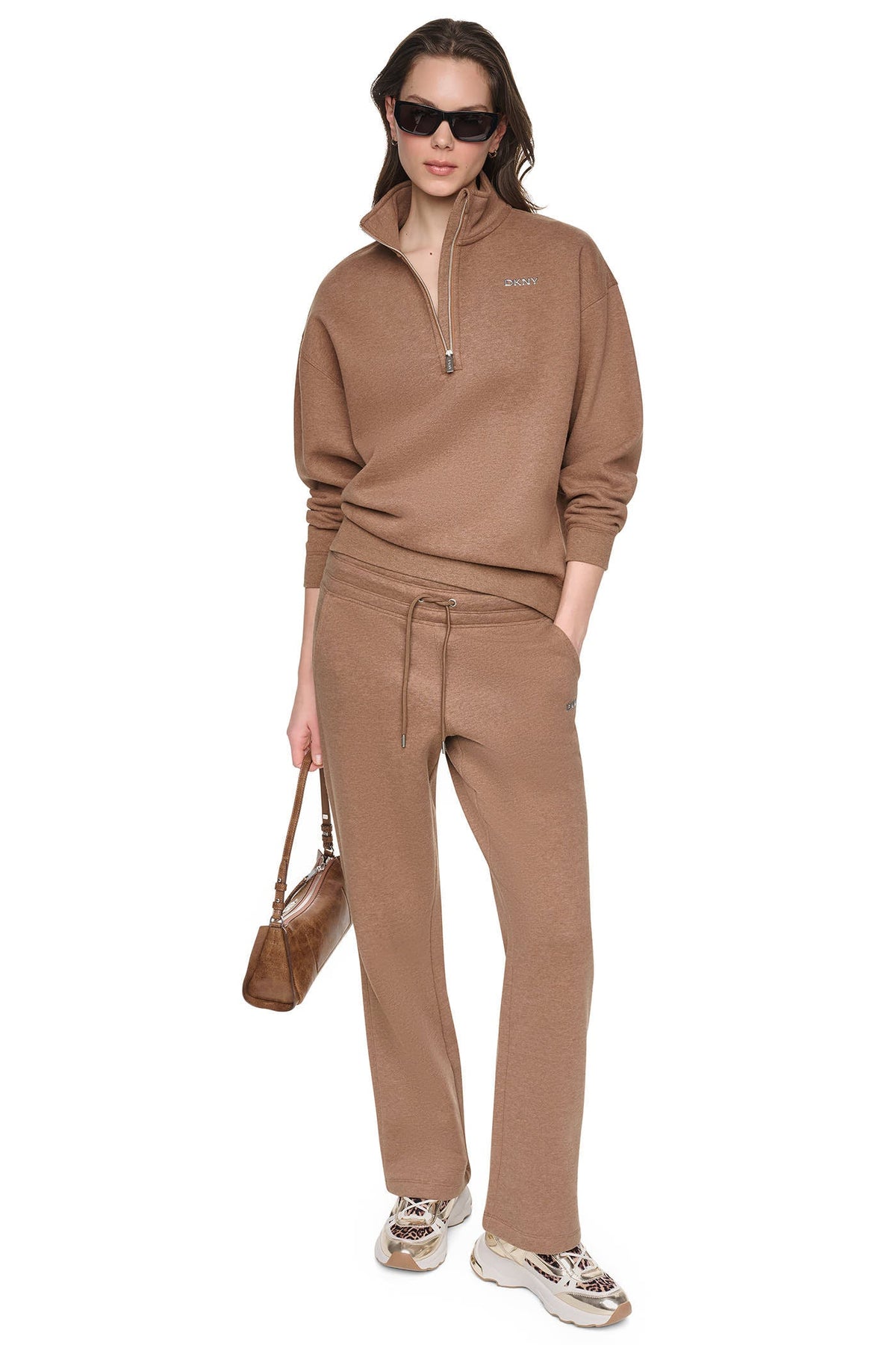 HIGH-RISE METALLIC BUBBLE STRAIGHT LEG PANT