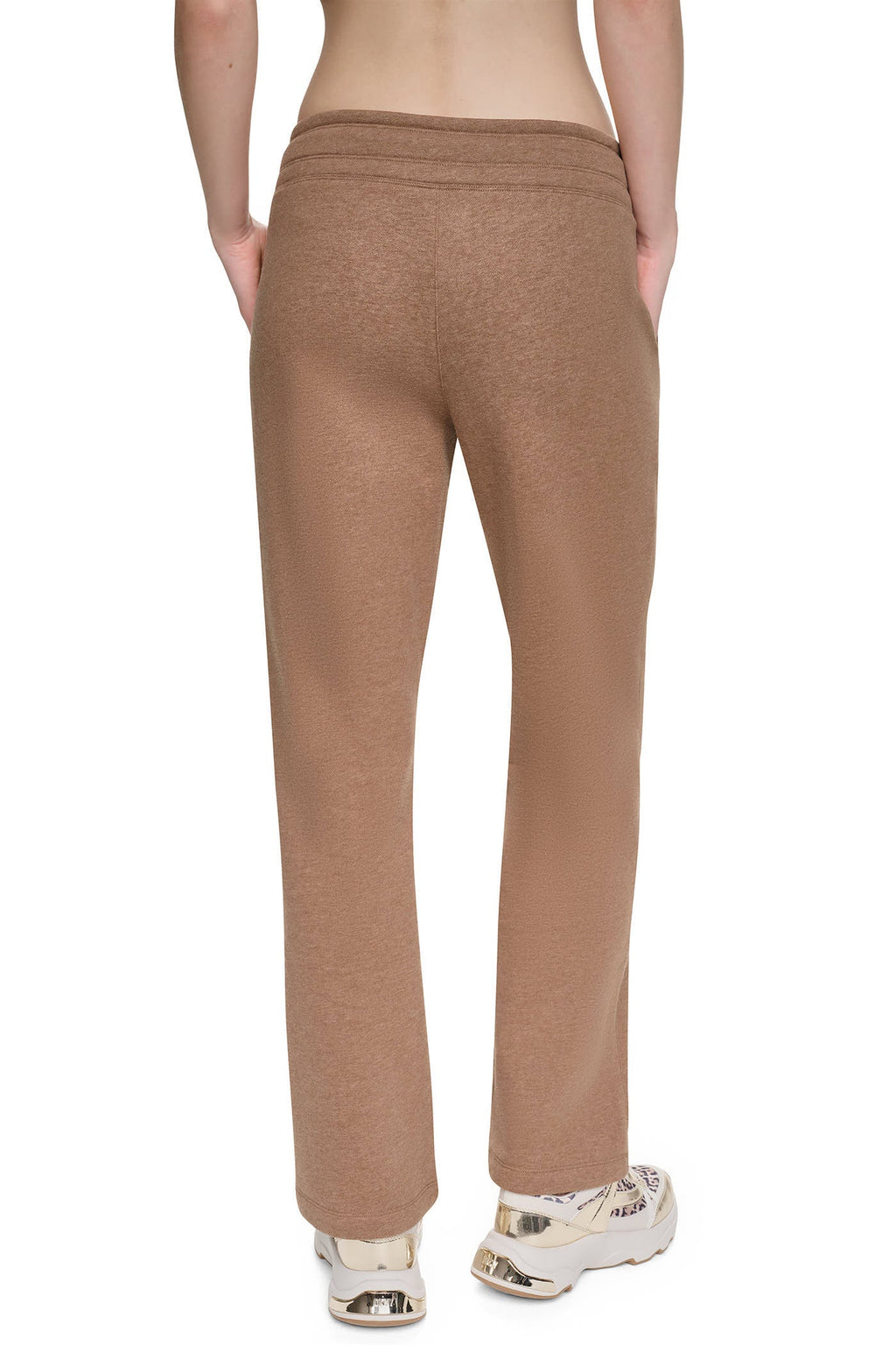 HIGH-RISE METALLIC BUBBLE STRAIGHT LEG PANT