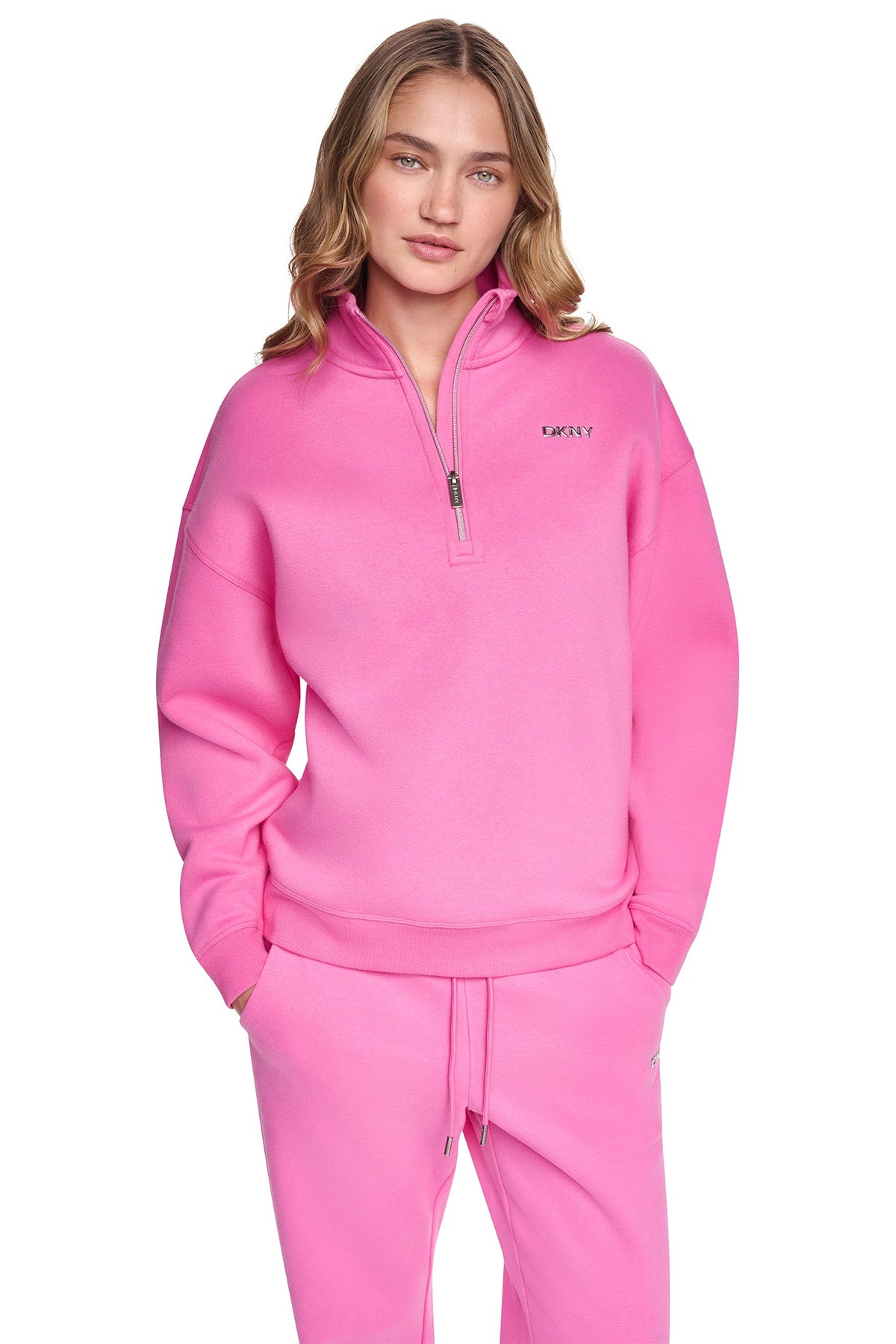 METALLIC BUBBLE 1/4 ZIP PULLOVER