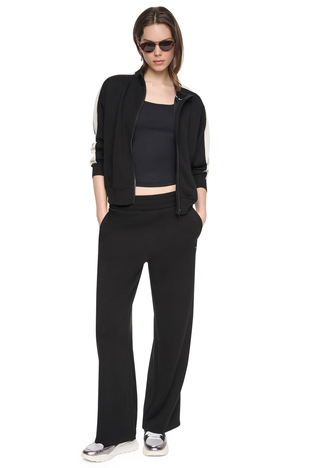 HIGH-RISE SIDE STRIPE WIDE-LEG PANT