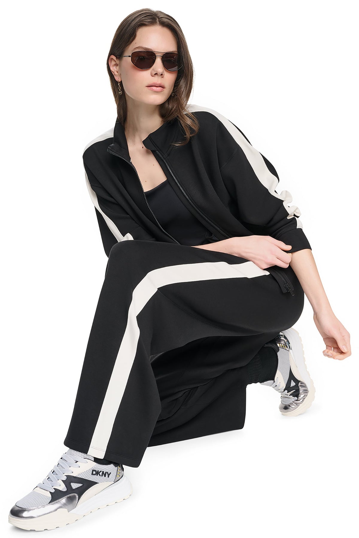 HIGH-RISE SIDE STRIPE WIDE-LEG PANT