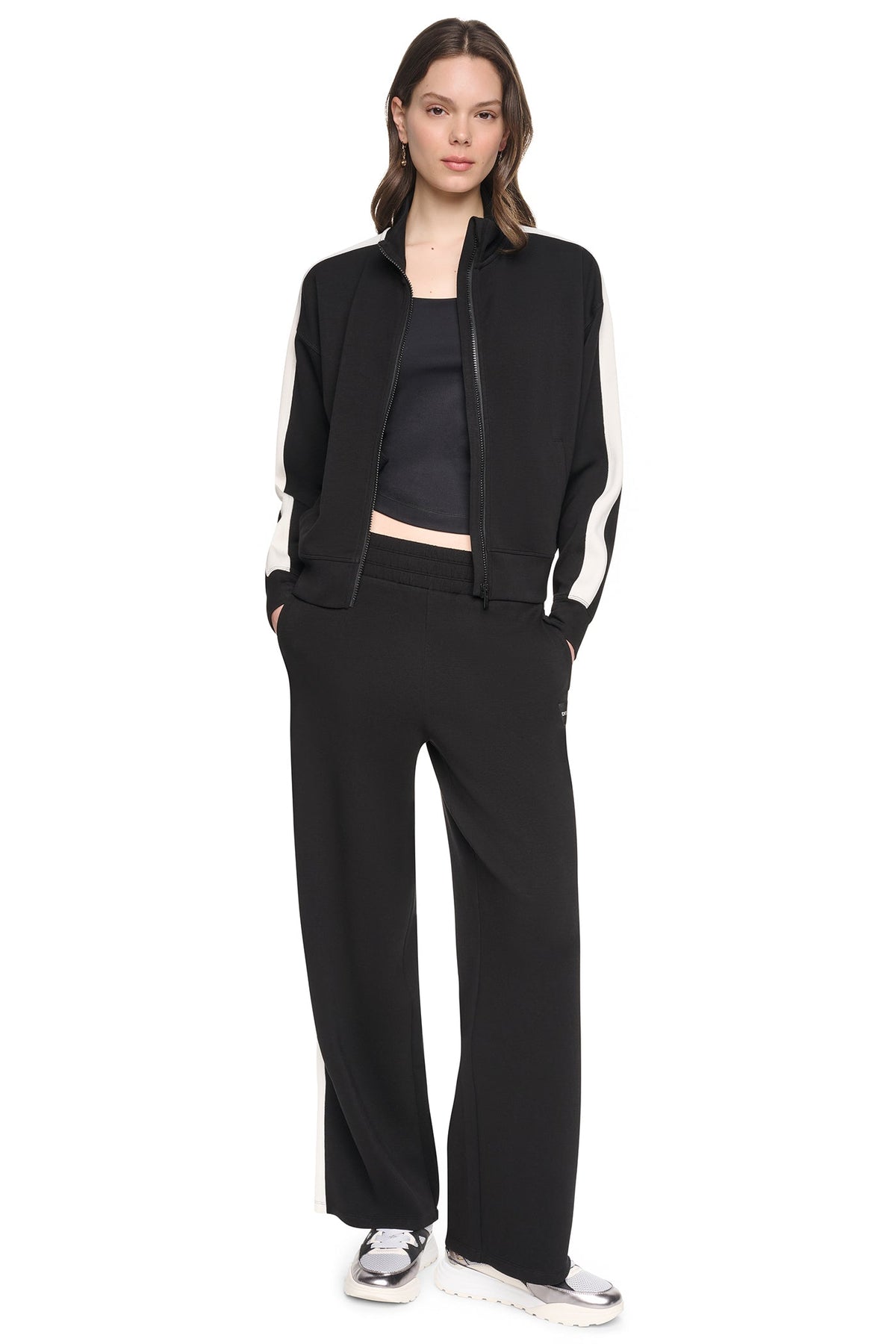 HIGH-RISE SIDE STRIPE WIDE-LEG PANT