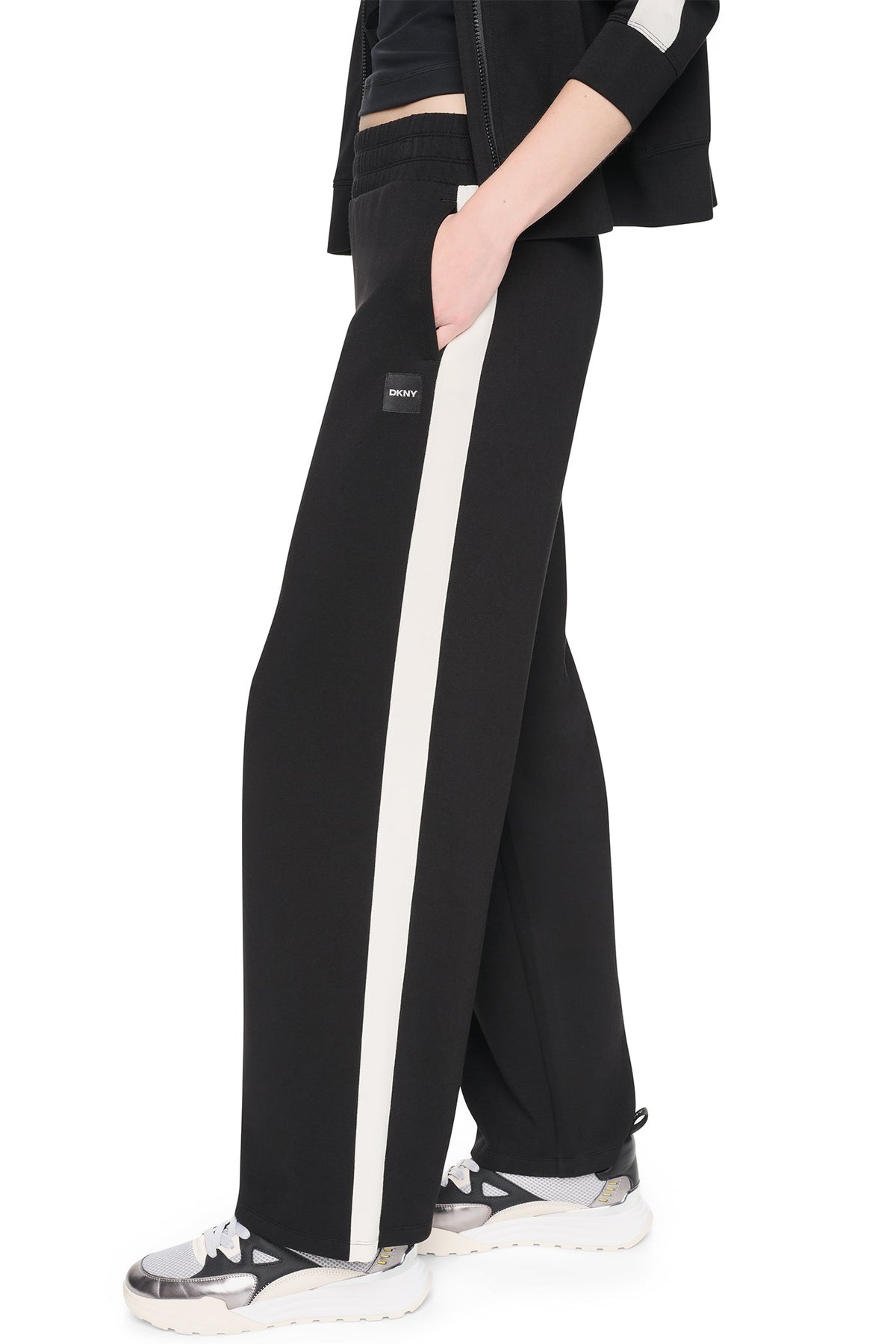 HIGH-RISE SIDE STRIPE WIDE-LEG PANT