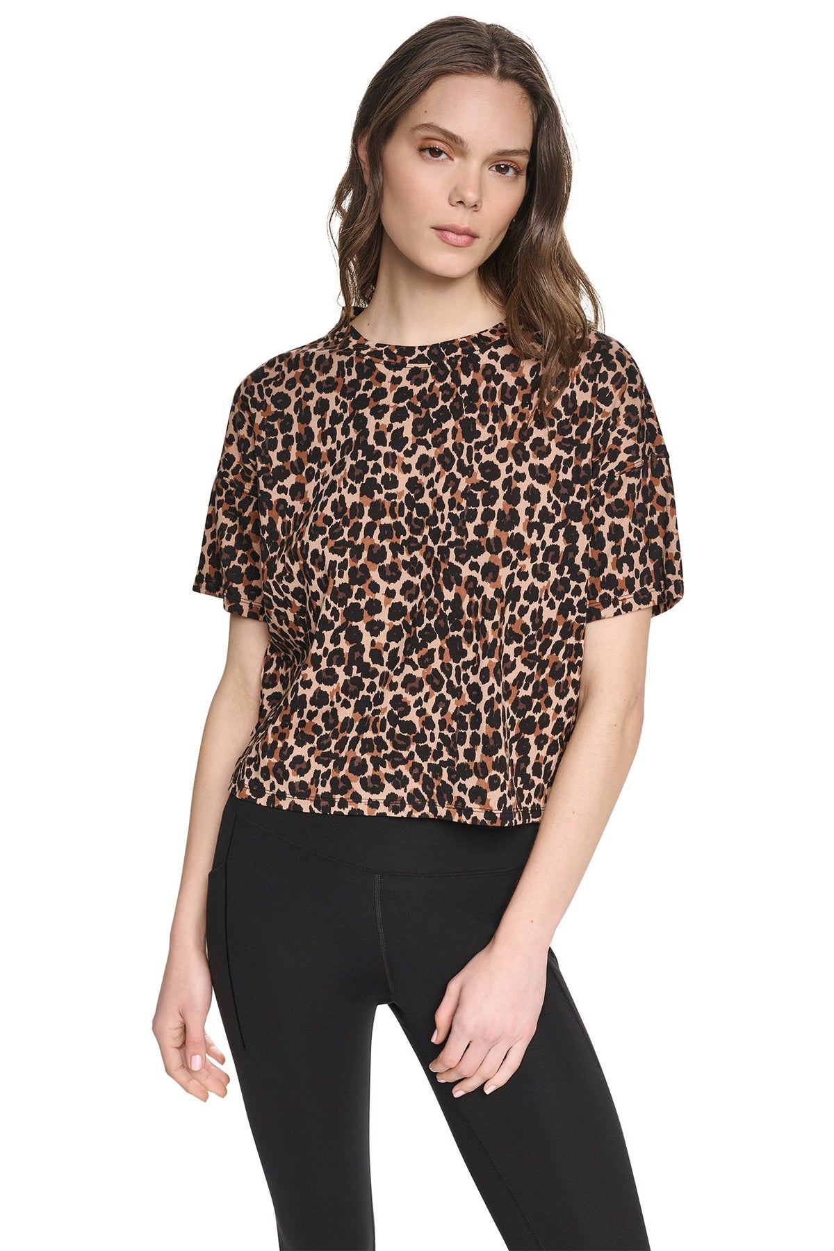 CROPPED ANIMAL PRINT TEE