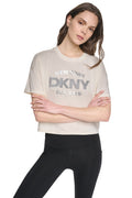 CROPPED METALLIC LOGO TEE