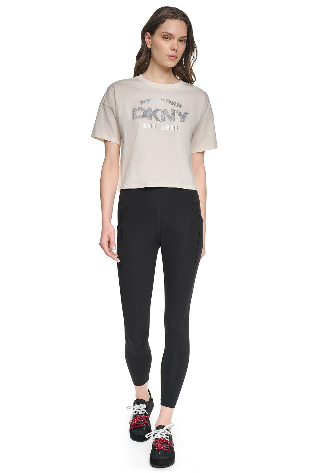 CROPPED METALLIC LOGO TEE