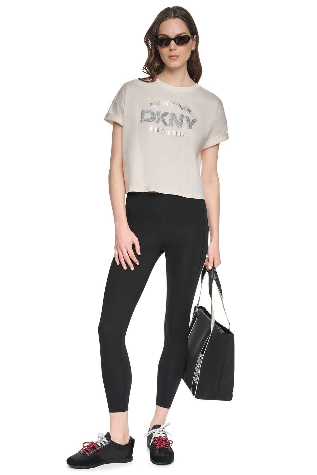 CROPPED METALLIC LOGO TEE