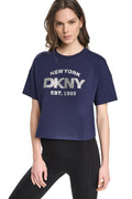 CROPPED METALLIC LOGO TEE