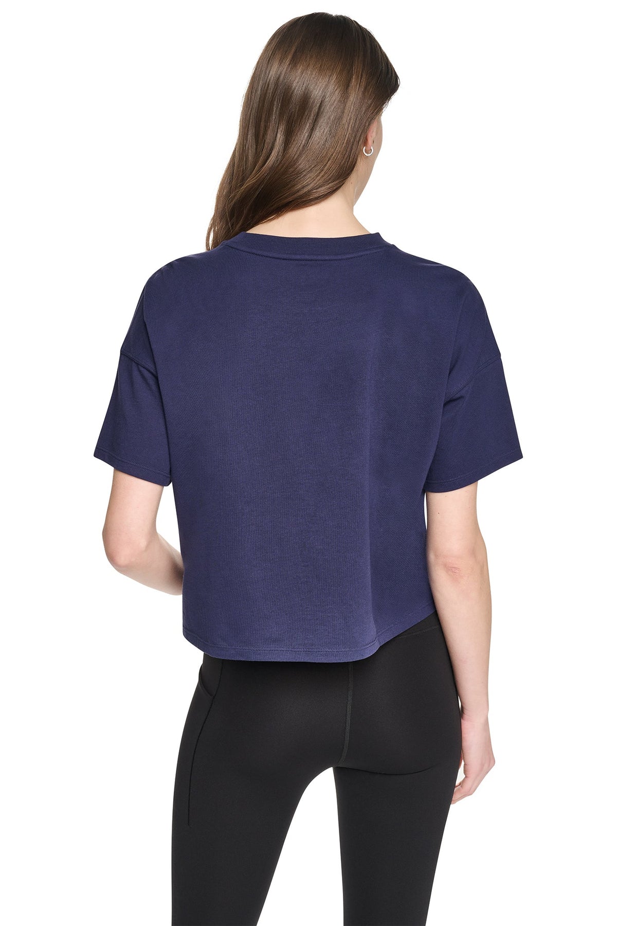 CROPPED METALLIC LOGO TEE