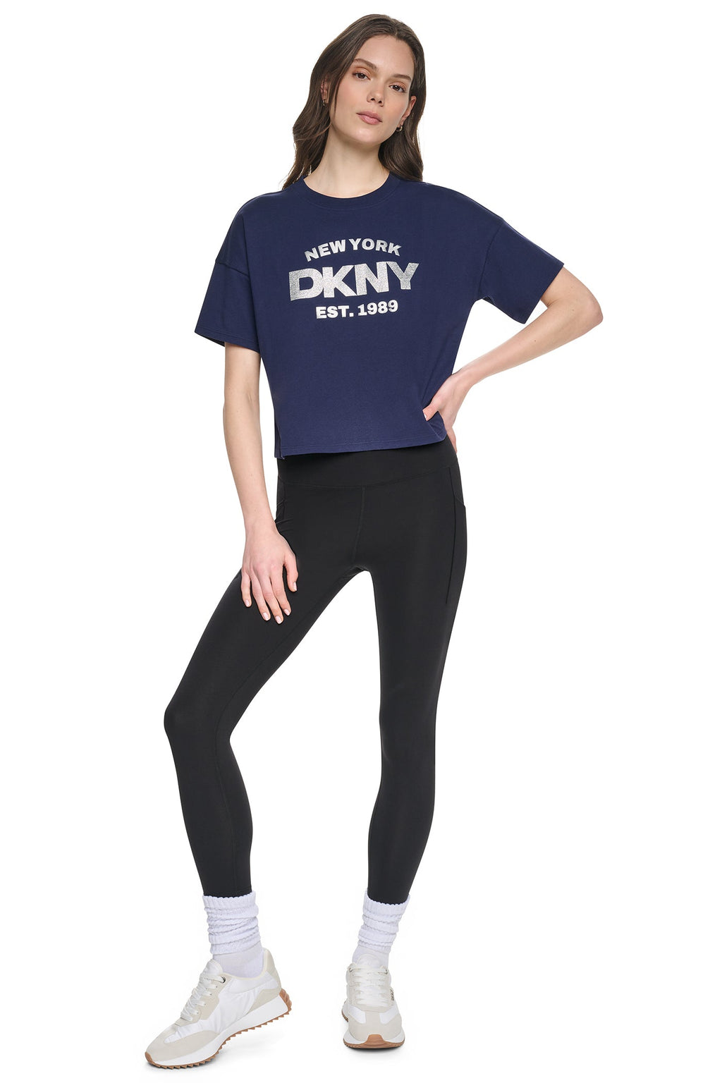 CROPPED METALLIC LOGO TEE