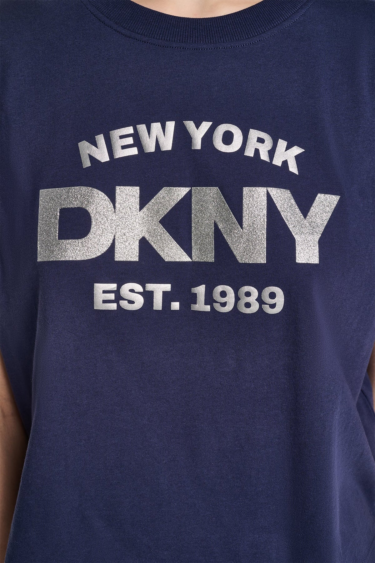 CROPPED METALLIC LOGO TEE