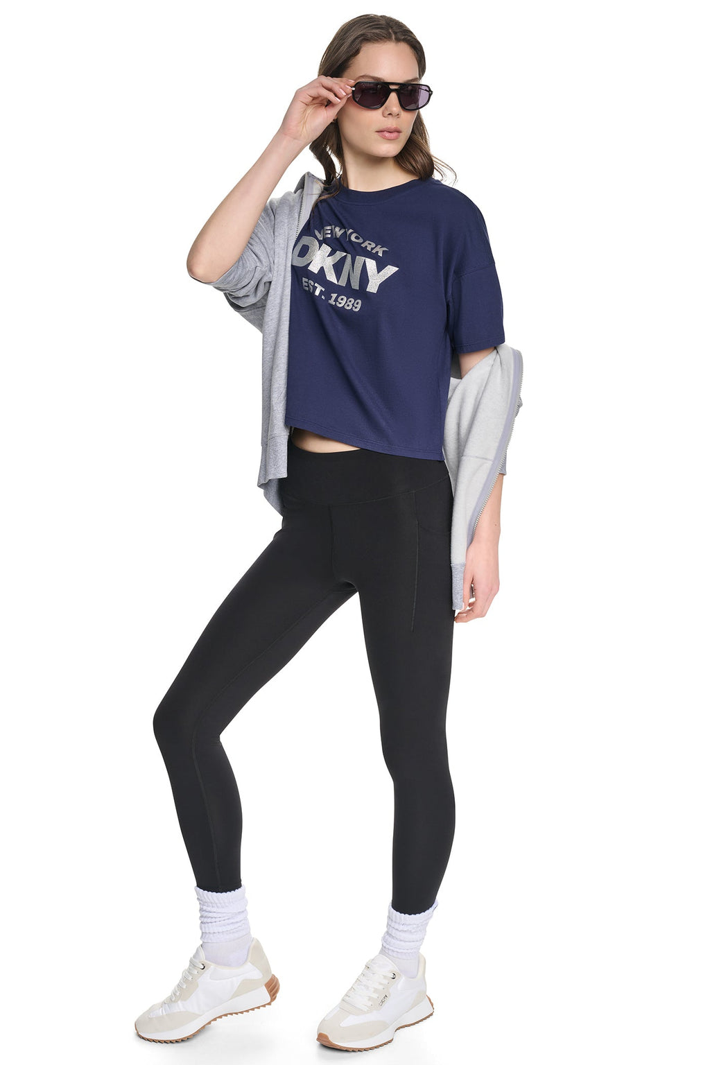 CROPPED METALLIC LOGO TEE