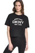 CROPPED METALLIC LOGO TEE