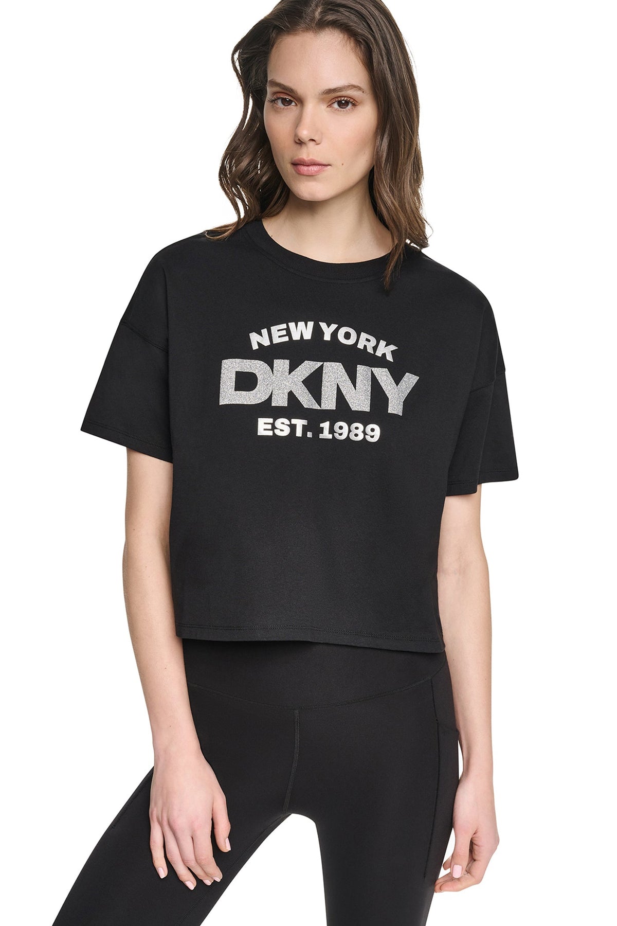 CROPPED METALLIC LOGO TEE