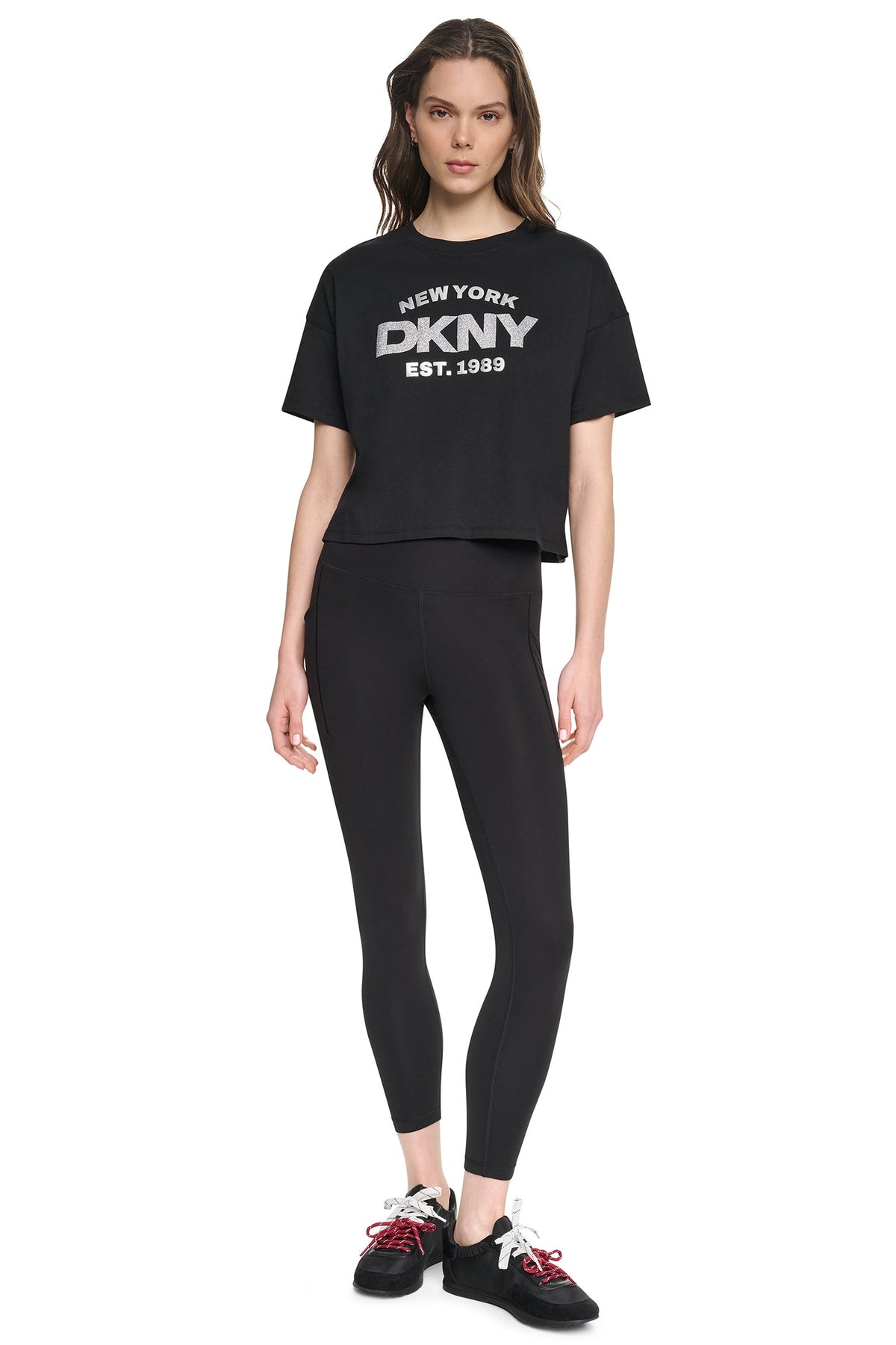CROPPED METALLIC LOGO TEE