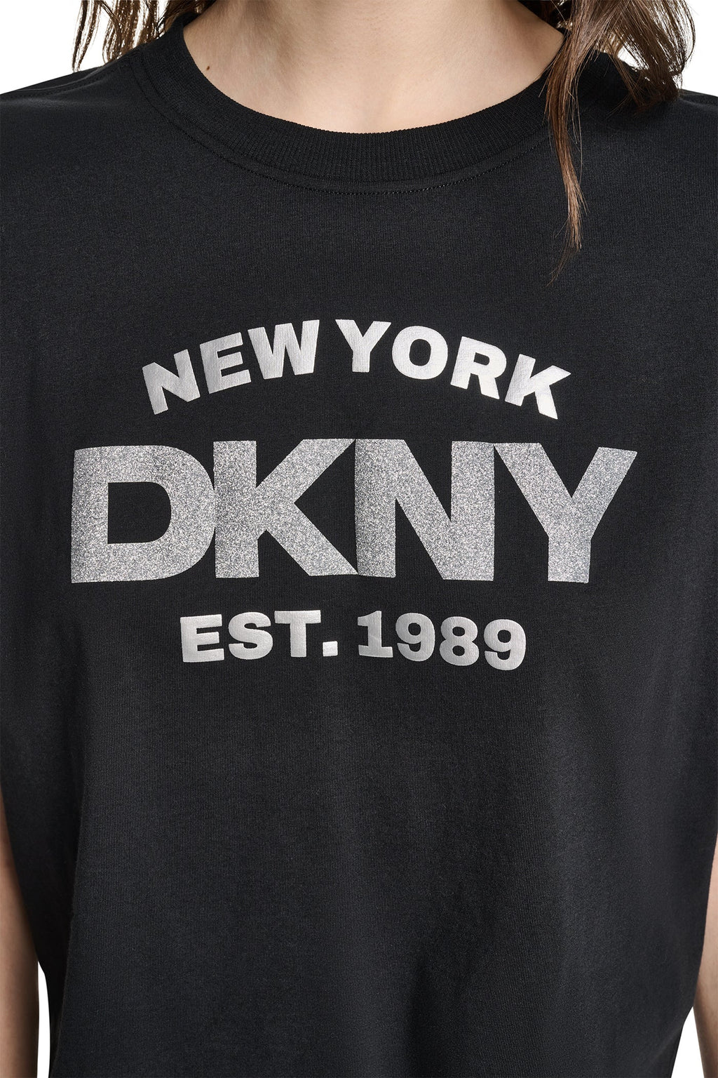 CROPPED METALLIC LOGO TEE