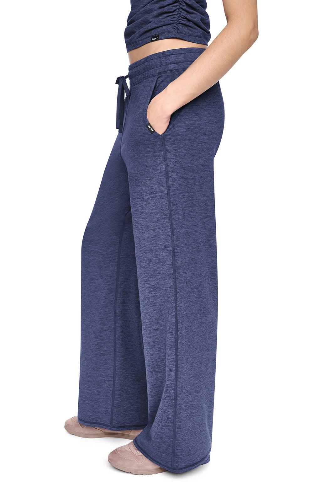 MID-RISE SPACEDYE WIDE-LEG PANT