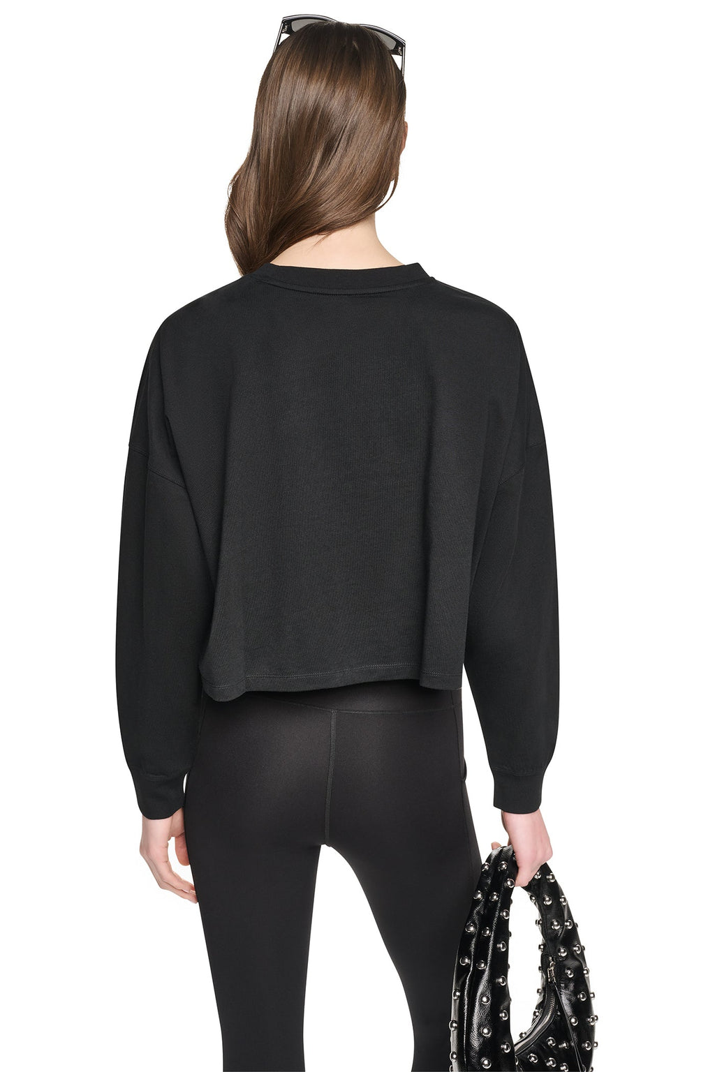 CROPPED SEQUIN VARSITY LOGO TEE