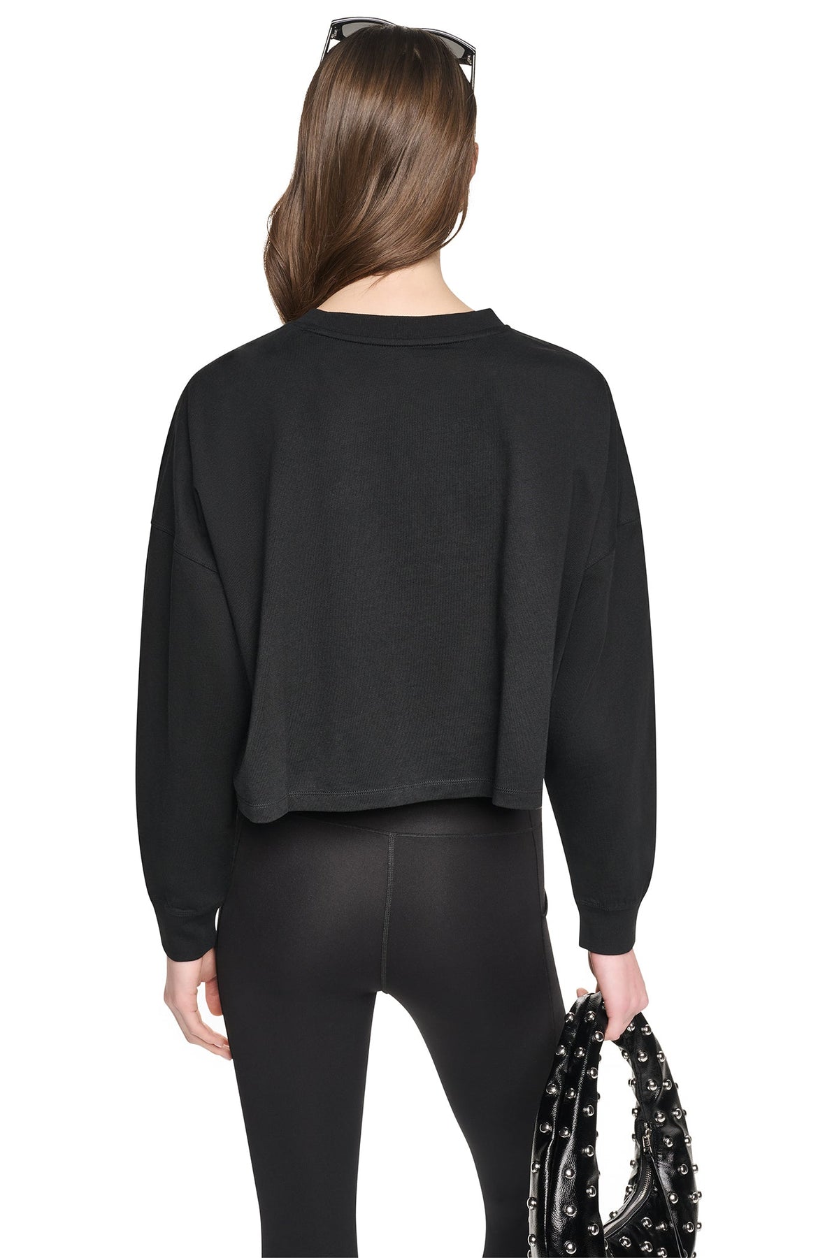 CROPPED SEQUIN VARSITY LOGO TEE