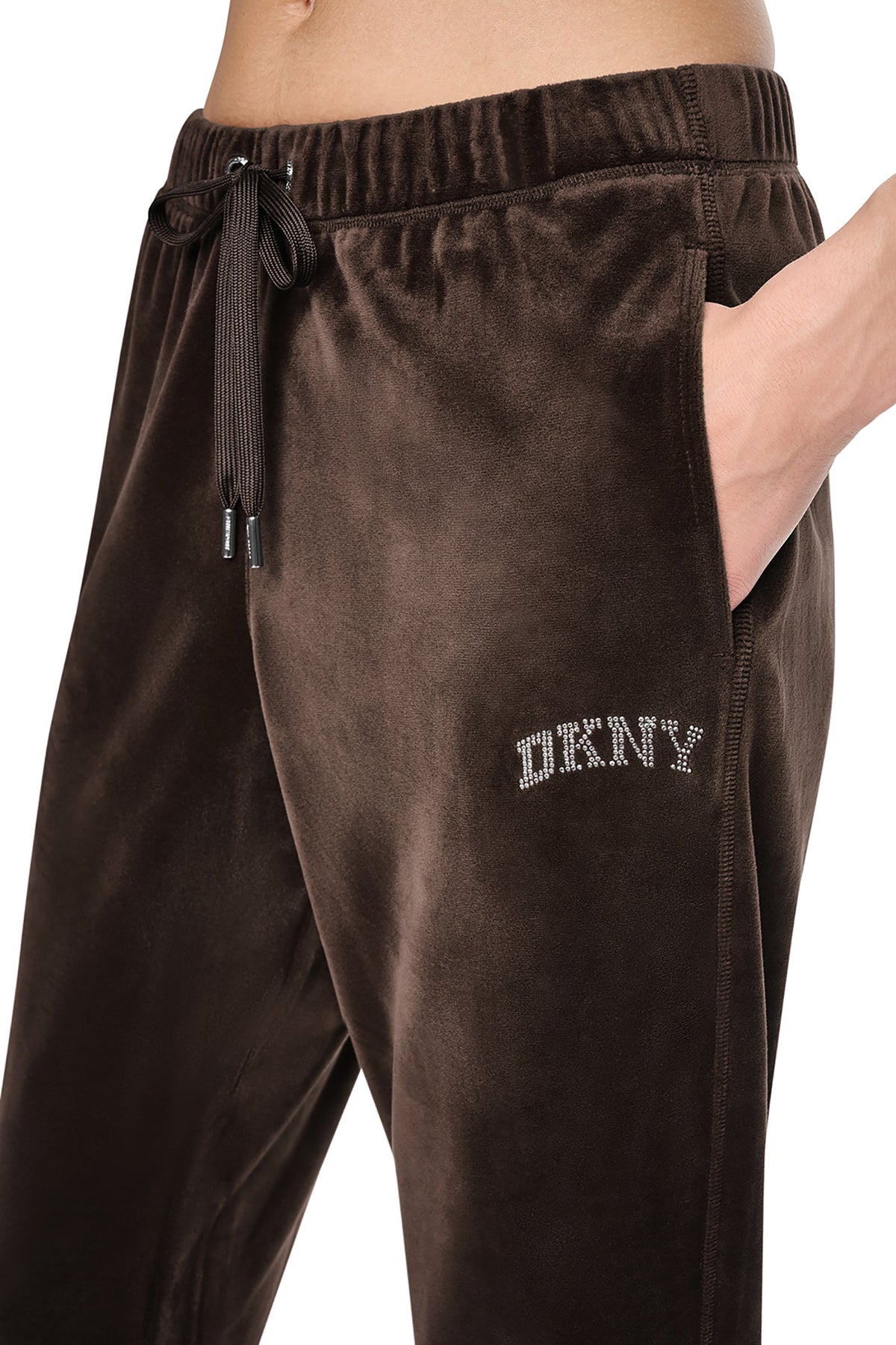 VARSITY VELOUR RHINESTONE LOGO MID-RISE JOGGER