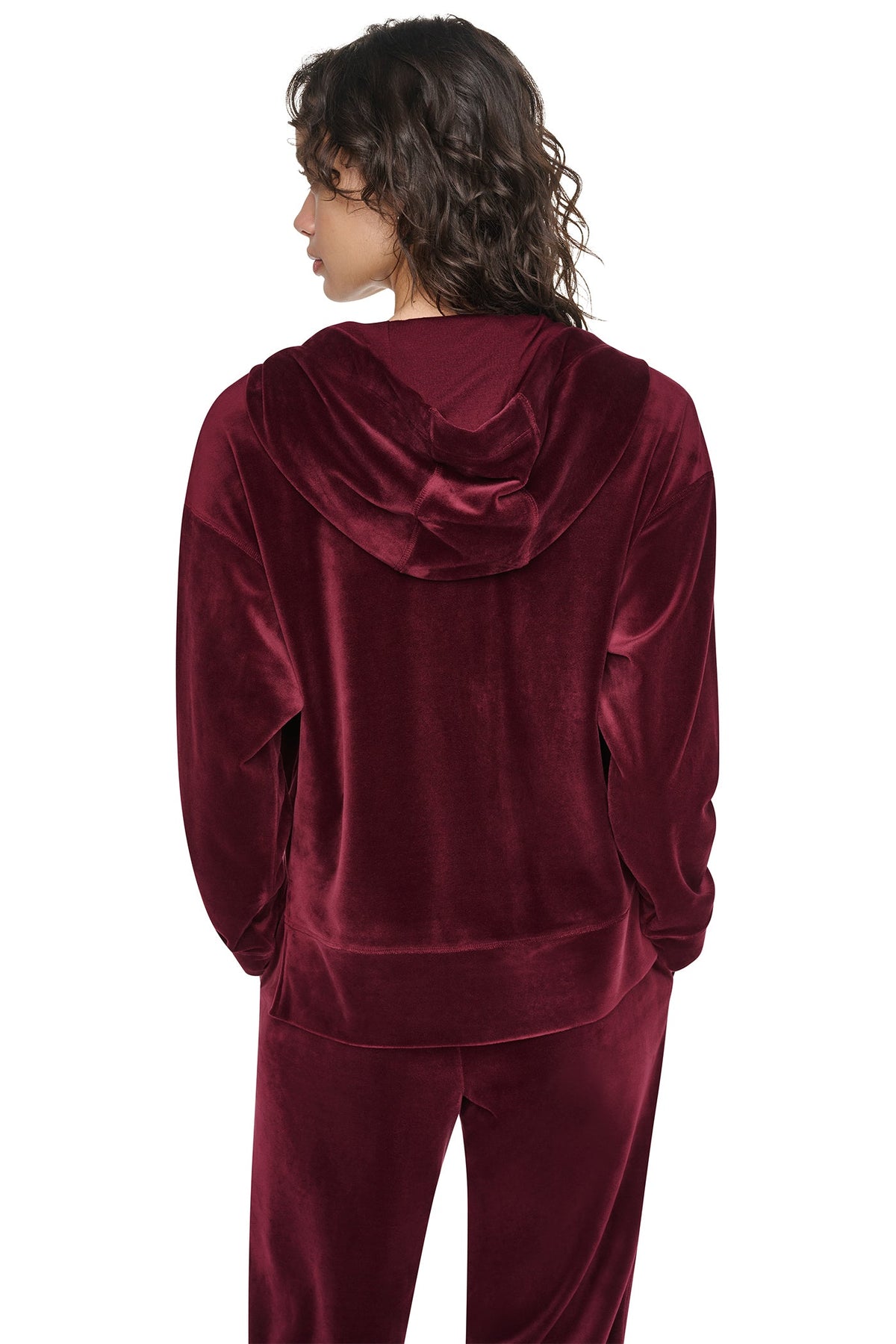 VARSITY VELOUR RHINESTONE LOGO FULL ZIP HOODIE