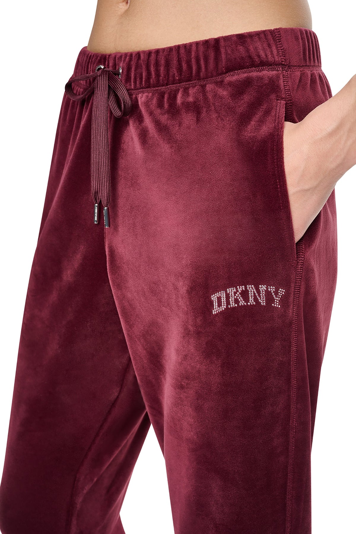 VARSITY VELOUR RHINESTONE LOGO MID-RISE JOGGER