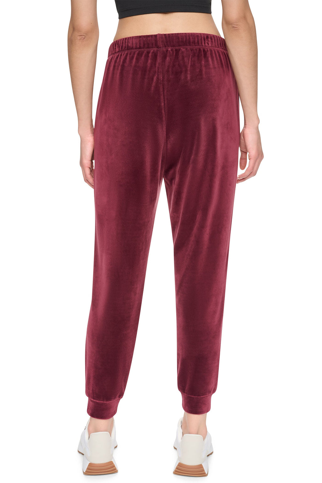 VARSITY VELOUR RHINESTONE LOGO MID-RISE JOGGER